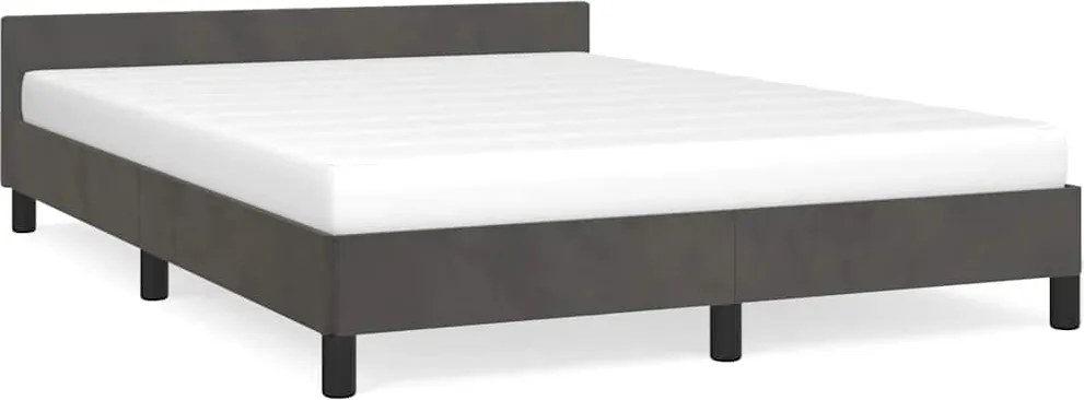 vidaXL sötétszürke bársony ágykeret matrac nélkül 140 x 190 cm