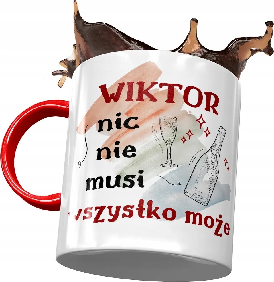 Piros Bögre Viktor Férj Kolléga Ajándék Nyomtatott Fotóval