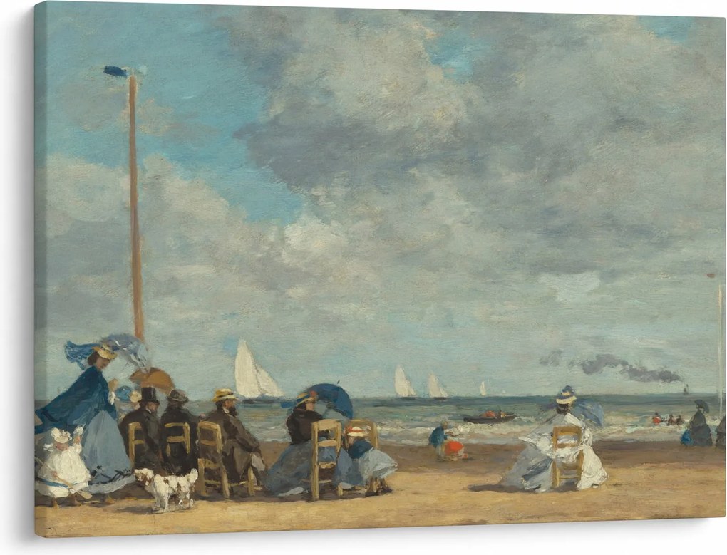 Kép - Eugène Boudin, Beach  at Trouville, reprodukciók (70x50 cm)
