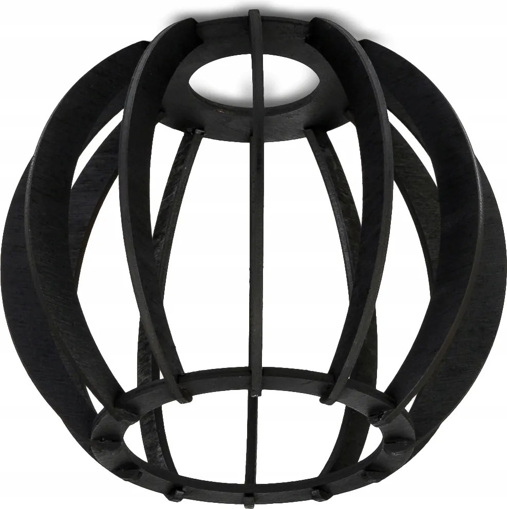 Fa lámpabúra fekete E27-es lámpákhoz Loft Gömb fa