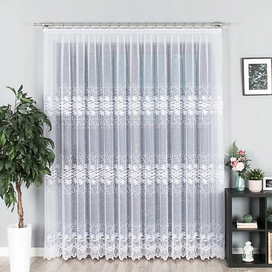 Fehér Zsakárd Függöny 200cm