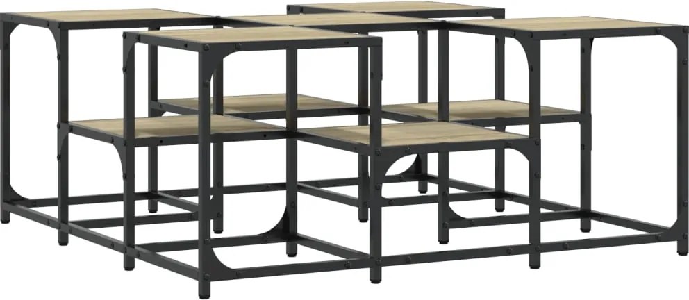vidaXL sonoma tölgy színű szerelt fa dohányzóasztal 91x91x40 cm