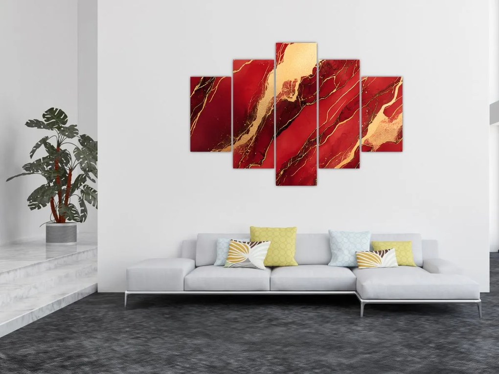 Kép - Vörös-arany márvány (150x105 cm)