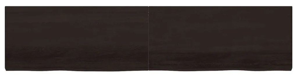 sötétbarna kezelt tömör tölgyfa asztallap 220x50x(2-6) cm