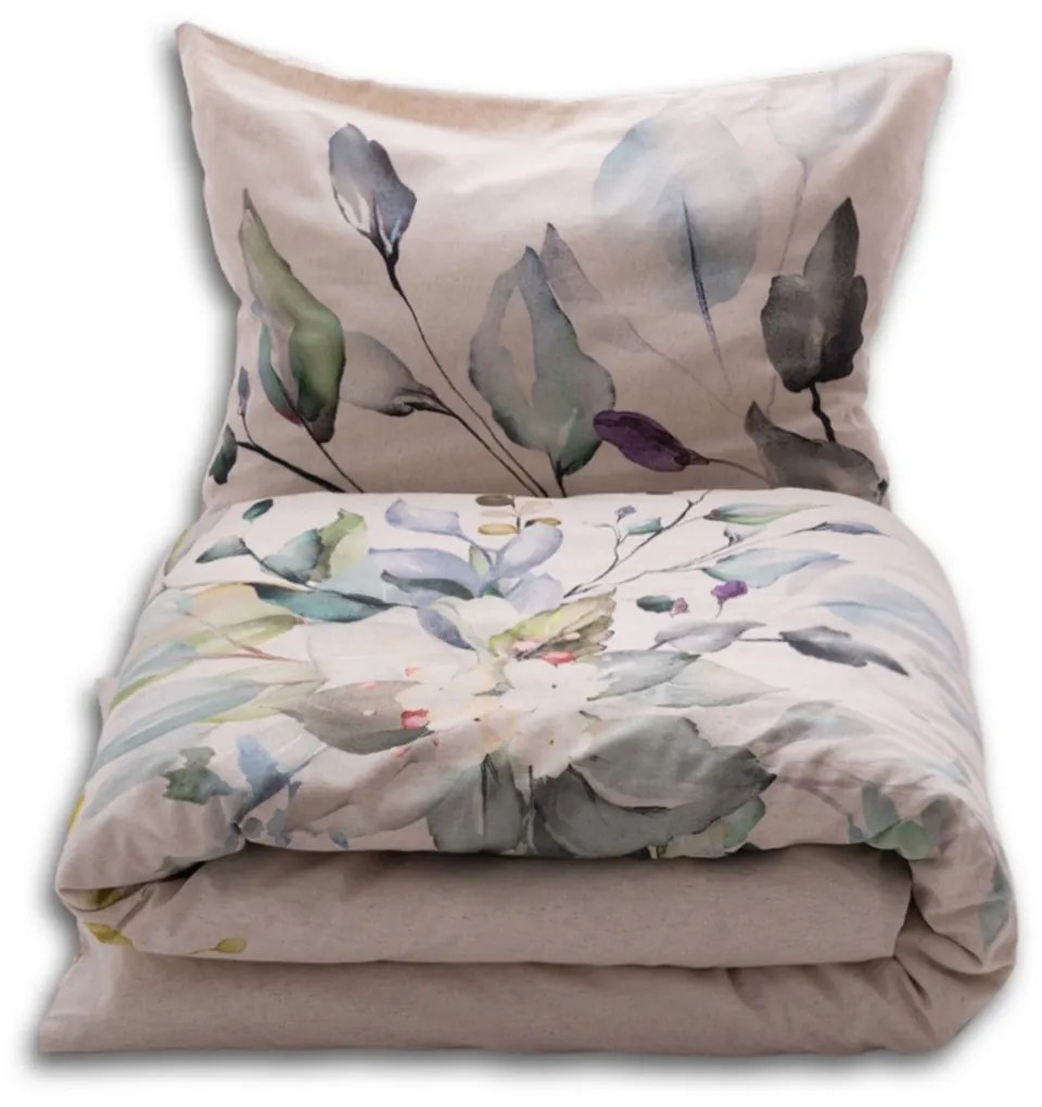 Ágynemű pamut és len keverékből Kytice , 160 x 200cm, 2 db 70 x 80 cm