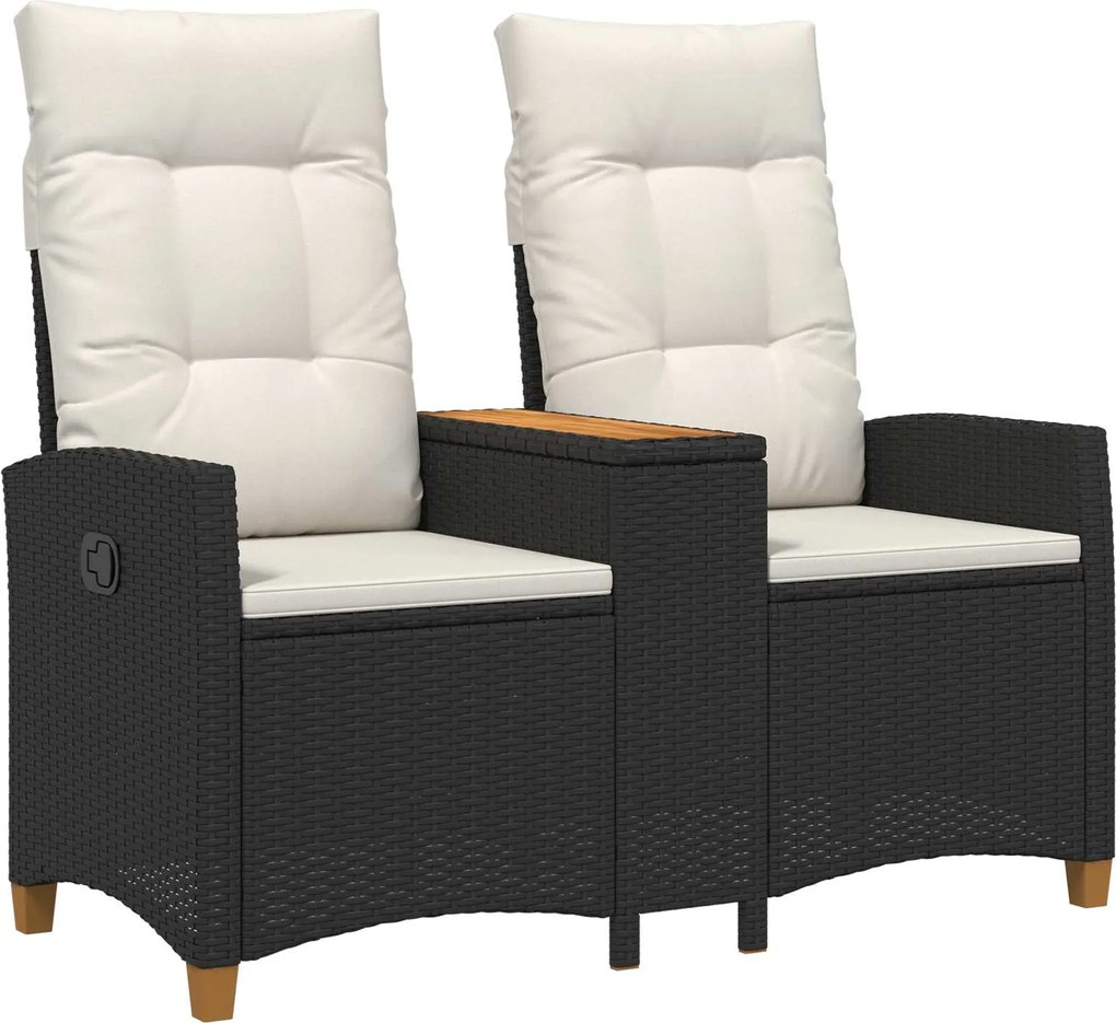 vidaXL Dönthető pad asztallal Fekete és krémfehér 126 x 65 x 112 cm