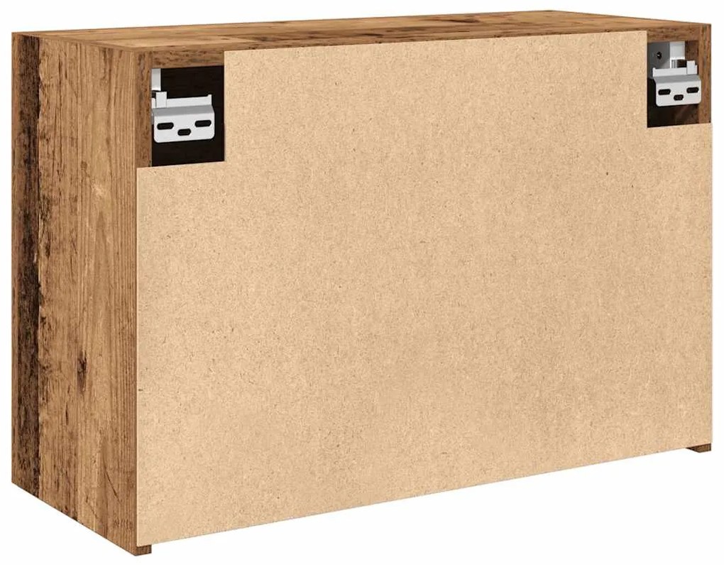 antik fa színű szerelt fa fali fürdőszobaszekrény 60x25x40 cm