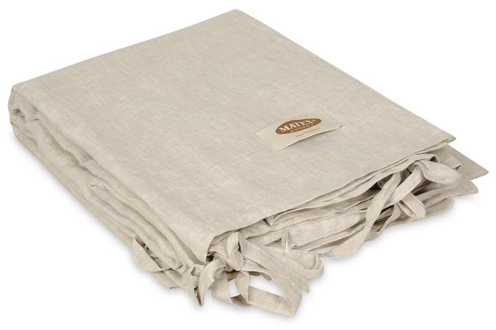 Ágyneműhuzat pamut és len keverékből, világos bézs színű, 160 x 200 cm, 2 db 70 x 80 cm