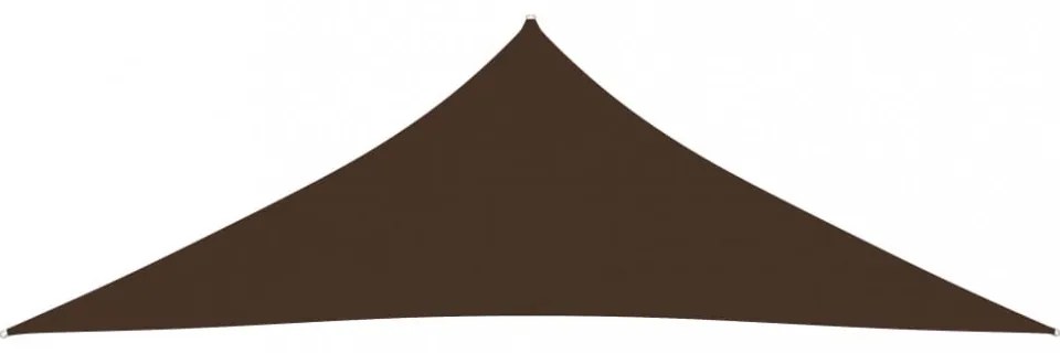 barna háromszögű oxford-szövet napvitorla 3,5 x 3,5 x 4,9 m