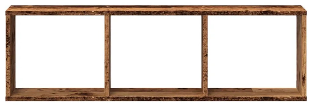 antik fa színű szerelt fa faliszekrény 100 x 16 x 30 cm