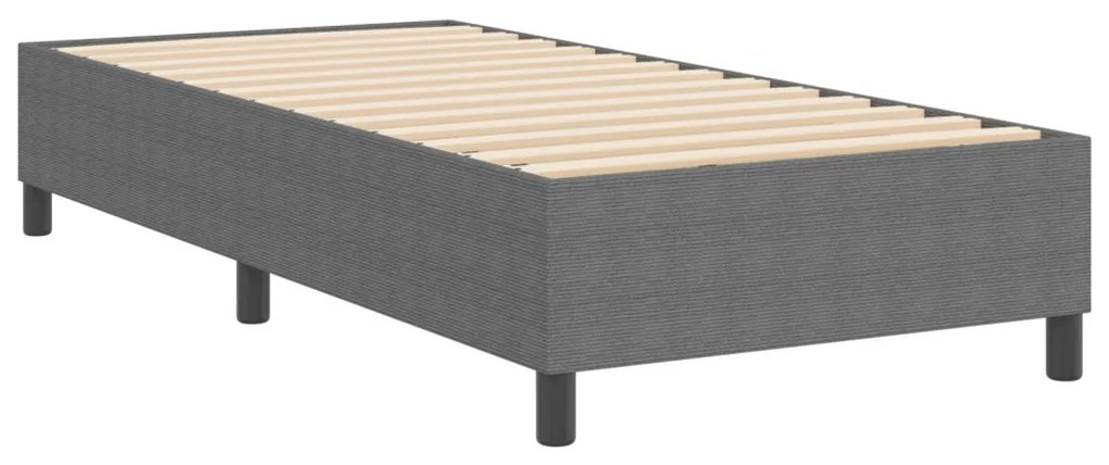 Boxspring Ágy Világosszürke 80x200 cm Kordbársonyos Szövet