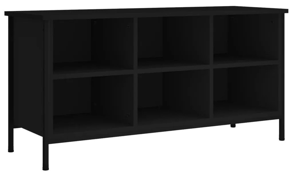 fekete szerelt fa cipőszekrény 100x35x50 cm