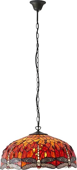 Endon klasszikus tiffany függeszték dragonfly flame sötétbarna sokszínű end64082