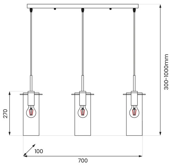 Csillár zsinóron PADOVA 3xE27/15W/230V fekete
