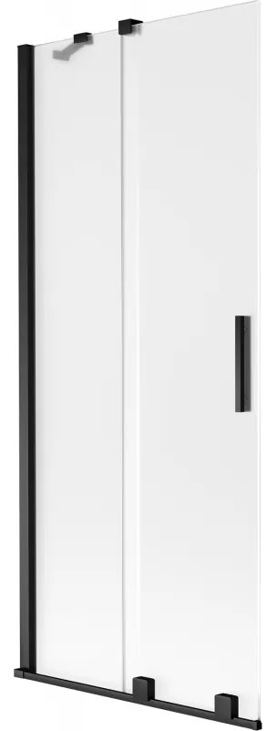 Mexen Velar, 2 szárnyas eltolható kádparaván 85 x 150 cm, 8 mm mattüveg, fekete matt, 896-085-000-31-70