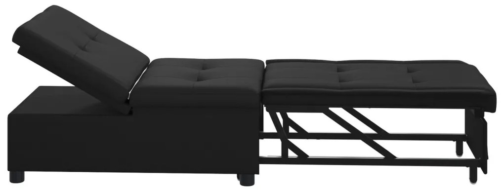 Kanapéágy párnával Fekete 67 x 194 x 82 cm Furnér