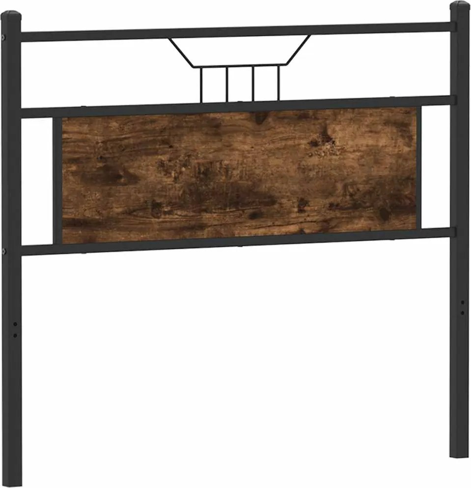 vidaXL füstös tölgy színű szerelt fa és acél csere fejtámla 107 cm