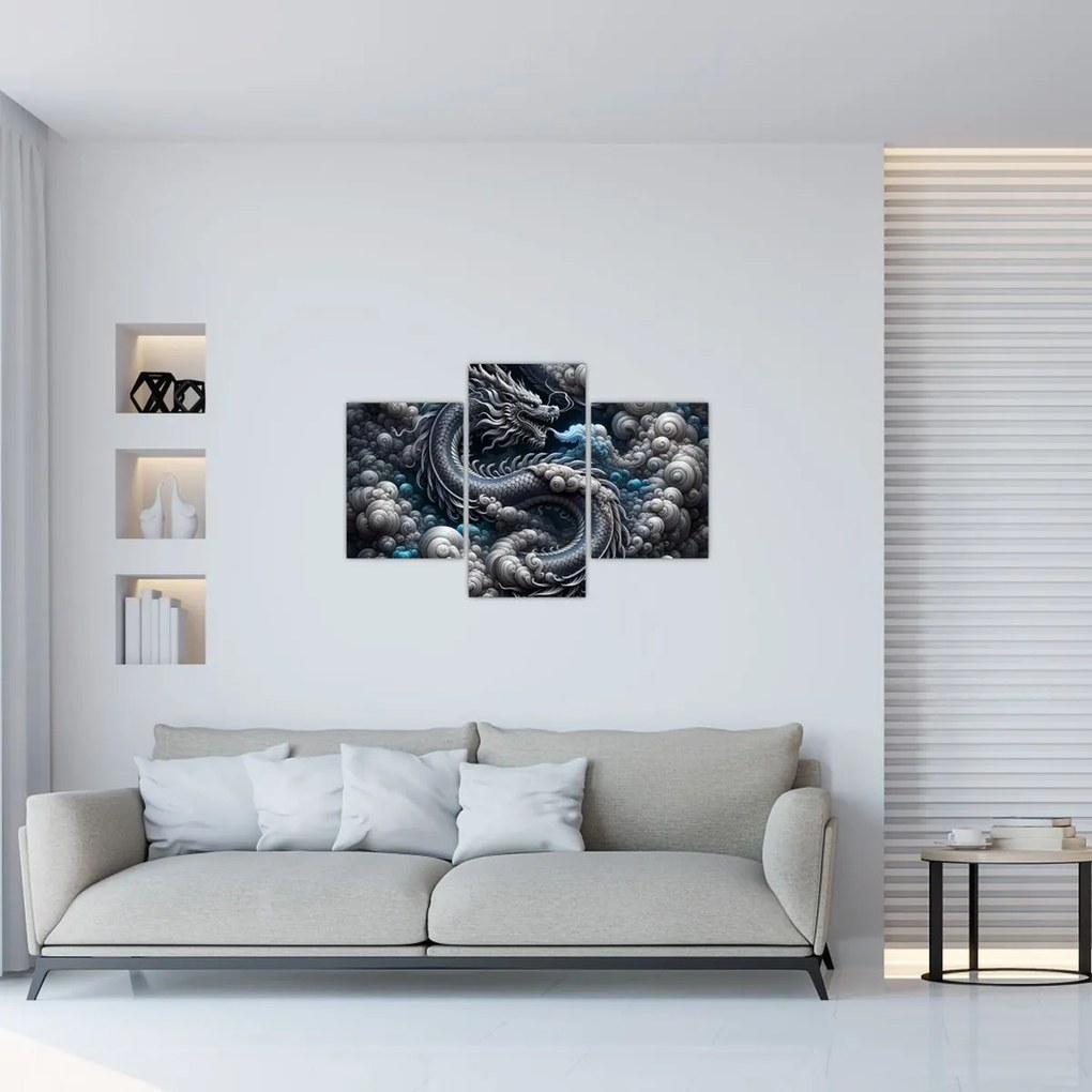Kép – Sárkány a füstben (90x60 cm)