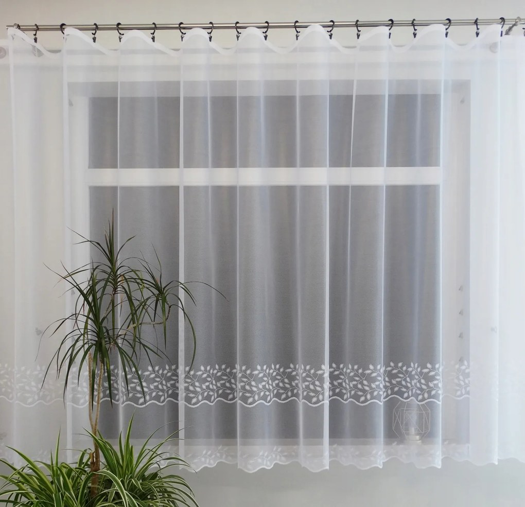 Mg Függöny jacquard 35446 Fehér 200x160 kész, M szalaggal