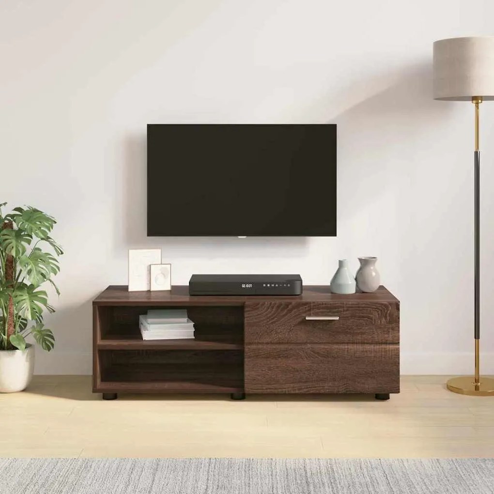 TV szekrény fiókkal barna tölgy 100.5 x 39 x 30 cm Faanyag