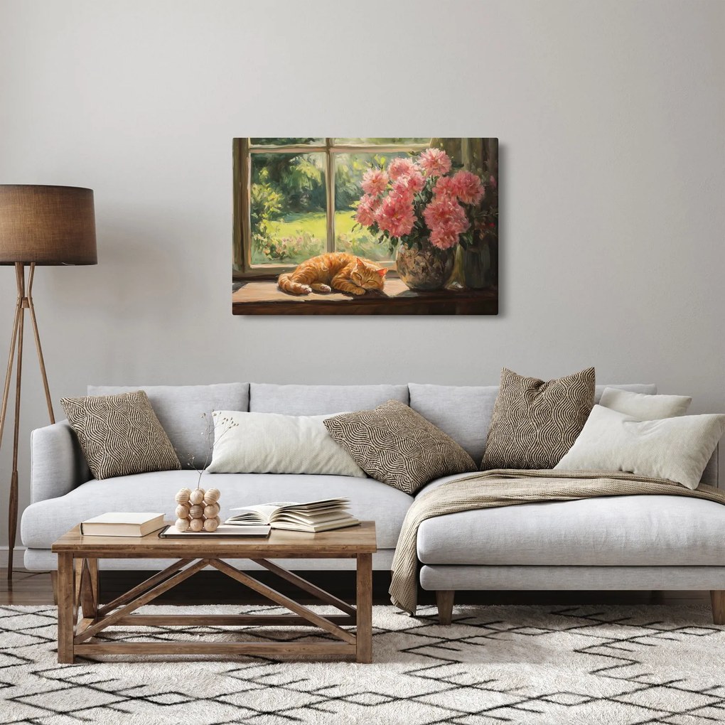 Kép - Macska az ablakban (90x60 cm)