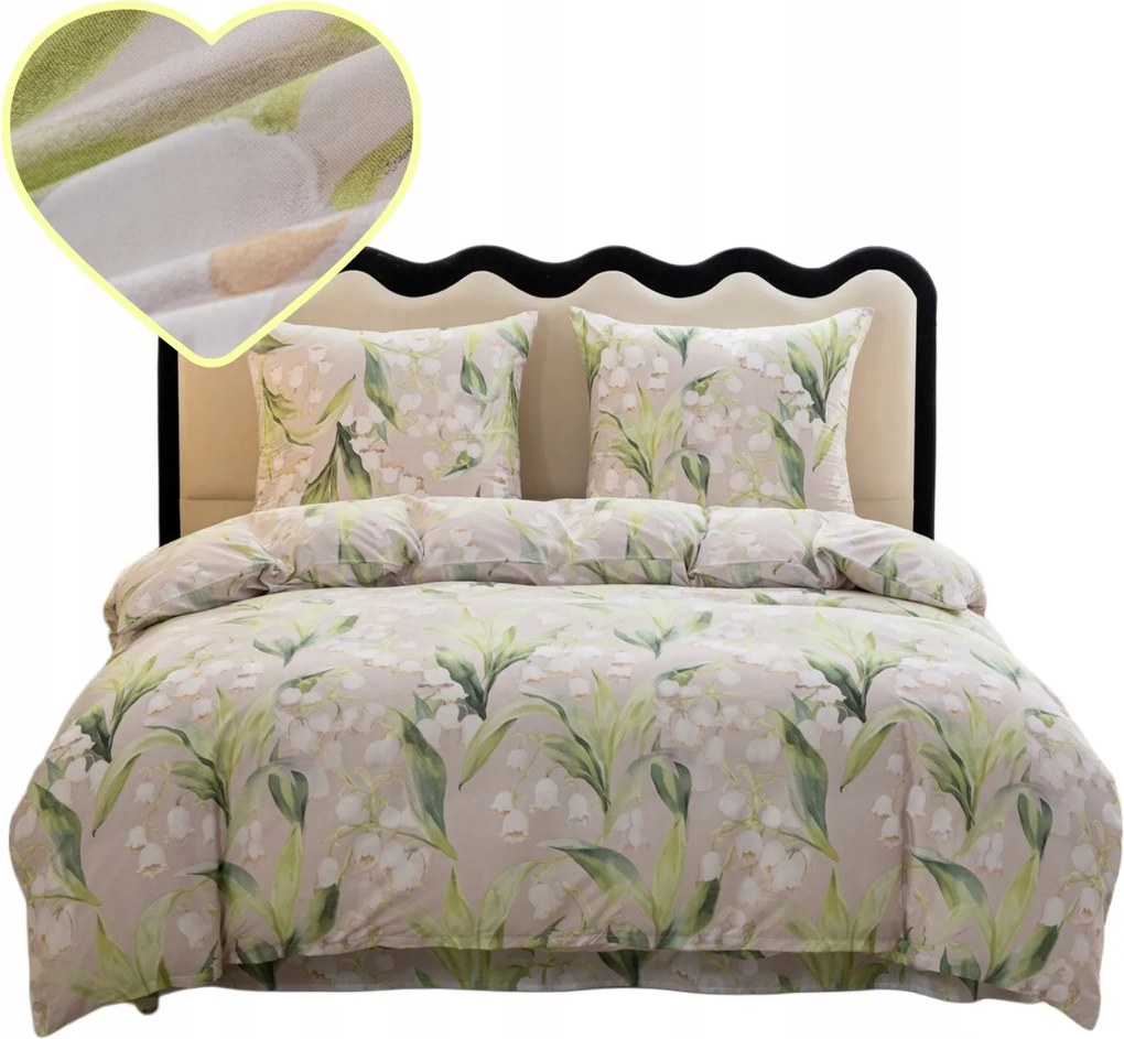 Ágyneműhuzat 160x200 Pamut Szatén Gyöngyvirág Nagy Mintaválaszték