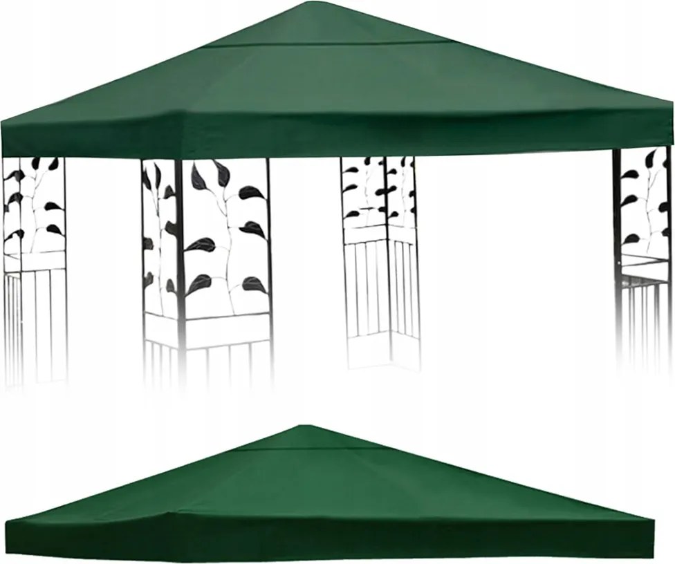 Tetőburkolat Kerti pavilon Pavilonburkolat 3x3m Sötétzöld