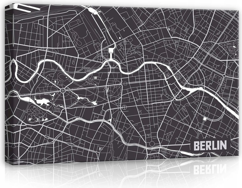 Vászonkép 60x40 Berlin térkép város alaprajz minimalizmus geometria vonalak utcák
