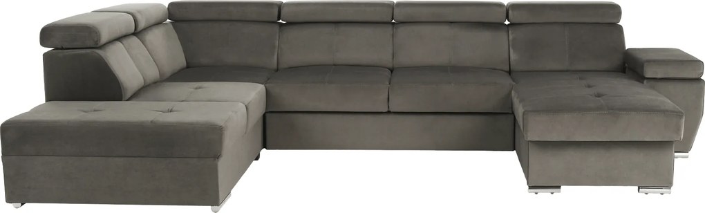 Ülőgarnitúra, szürkésbarna taupe, jobbos, LAMORA U