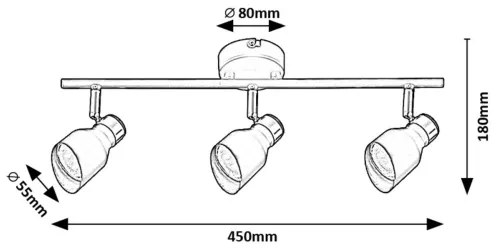 Rabalux 73049 - Spotlámpa LILOU 3xGU10/25W/230V