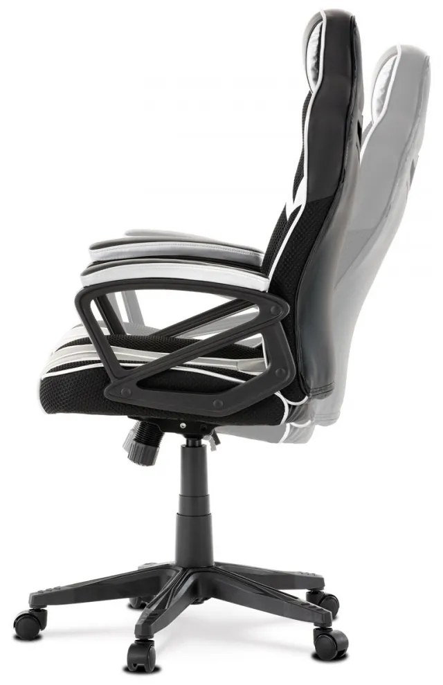 Scaun pivotant Gamer Office, culoare negru-argintiu, cu mecanism de pivotare KA-Y341