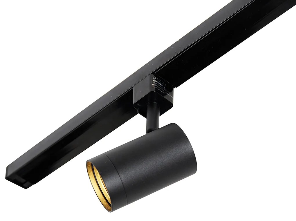 1 fázisú fekete sínrendszer 4 spotlámpával és kerek I-tápellátással - Jeana