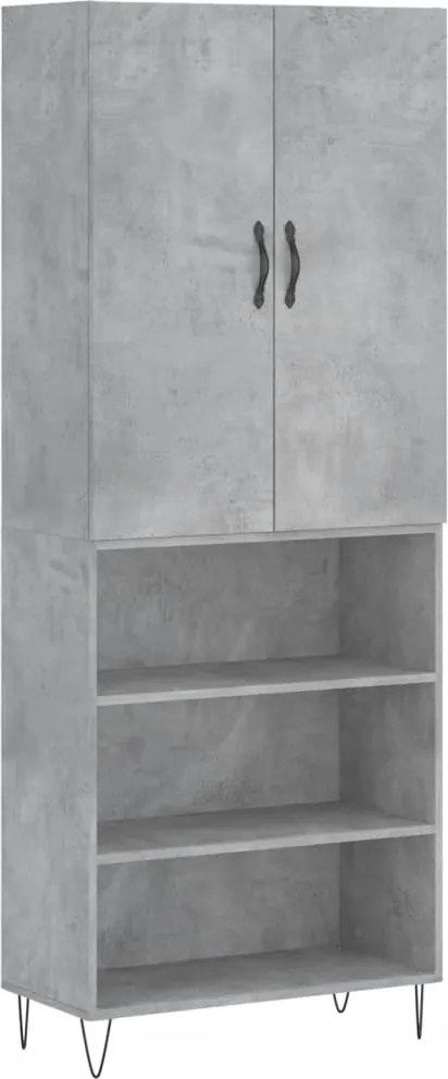 vidaXL betonszürke szerelt fa magasszekrény 69,5 x 34 x 180 cm