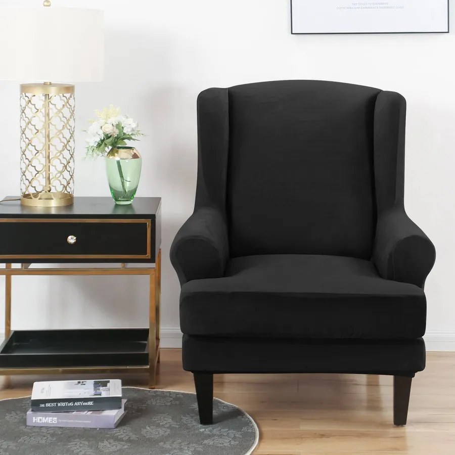 FülesFotel-Huzat (bársonyos, fekete)