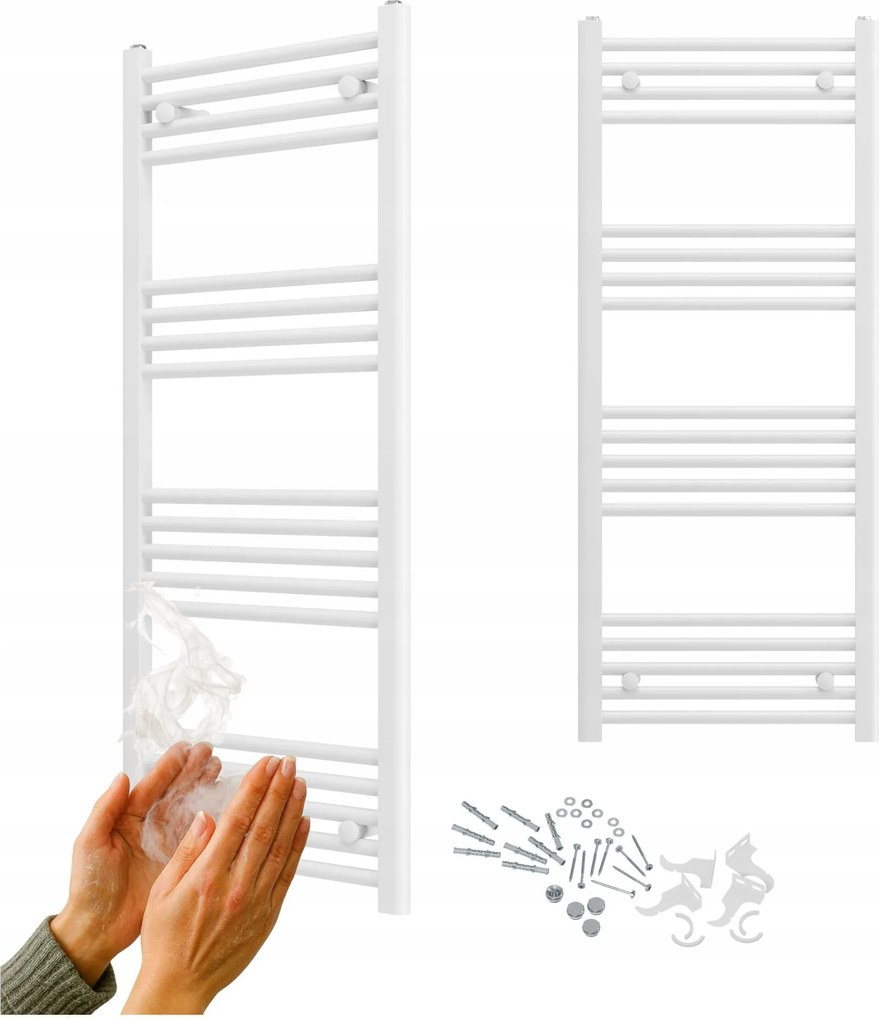 Fürdőszobai Radiátor Fehér Létra 50x120 cm Radiátor Szerelés 180° Breno