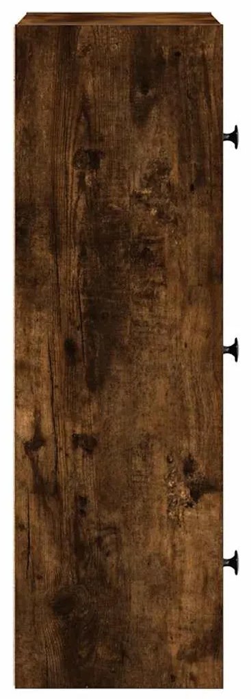 füstös tölgy színű szerelt fa könyvespolc 40x24x77 cm