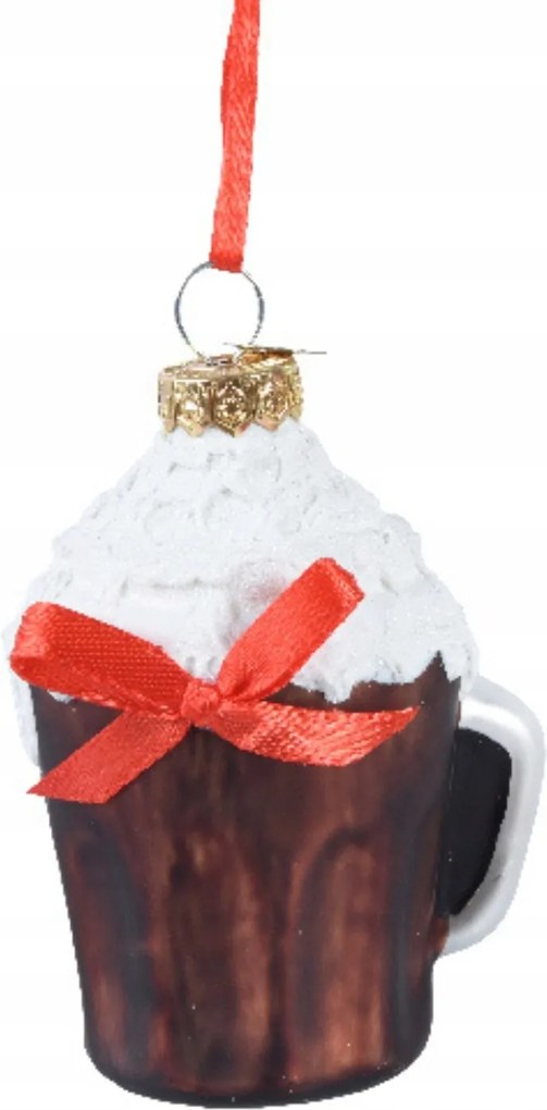 Üveggömb forró csokoládé, karácsonyi masnival