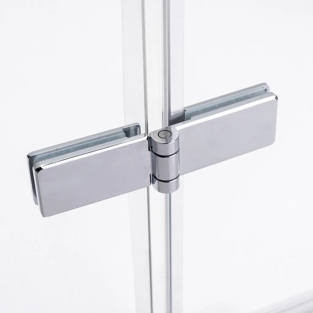 Stuxi Verona Big 220 cm széles kétszárnyú csukló zuhanyajtó (110+110 cm), 6 mm vízlepergető üveggel, króm profillal, 195 cm magas