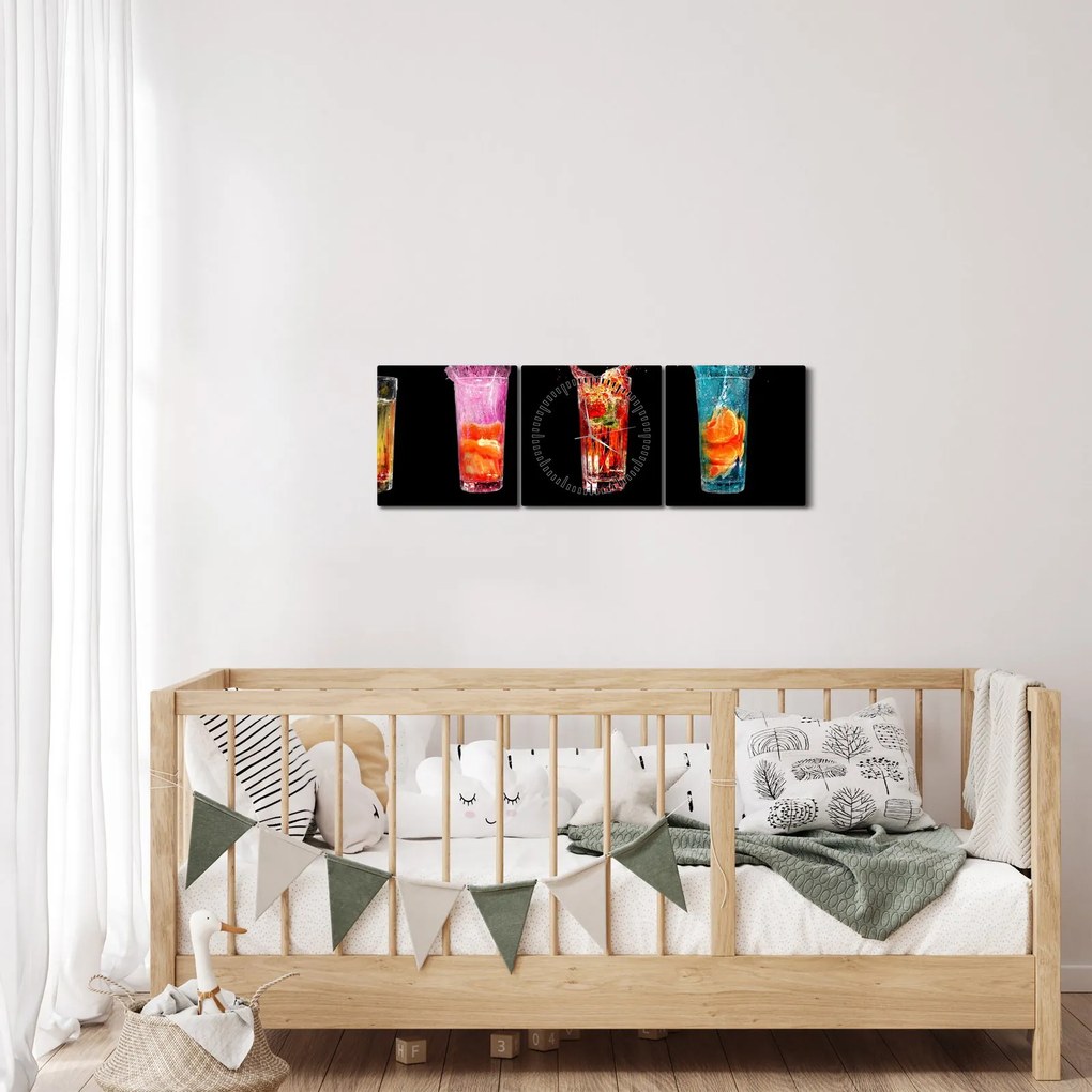 Az italok képe (órával) (90x30 cm)