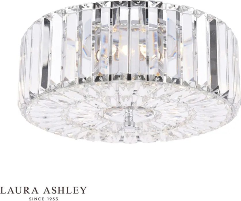 LAURA ASHLEY 3756211-Q FERNHURST Kristály Mennyezeti Lámpa Fehér, Csiszolt Króm G9 IP20