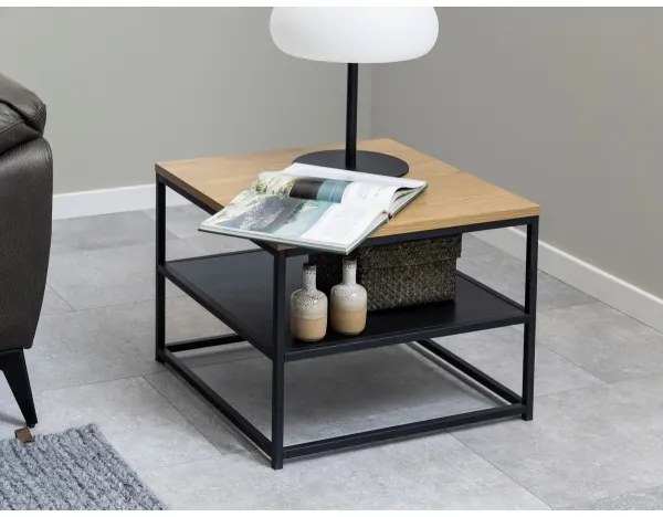 CORA dohányzóasztal tölgy/fekete színben