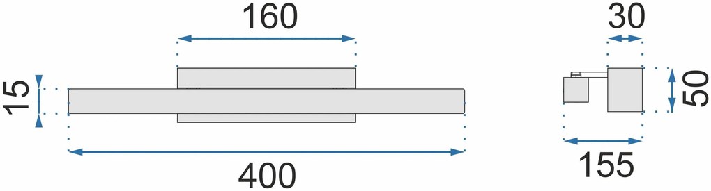Szerszámlámpa, LED fürdőszoba fali lámpa tükör felett 40cm 8W 1200lm 4000K APP833-1W, arany, OSW-07011