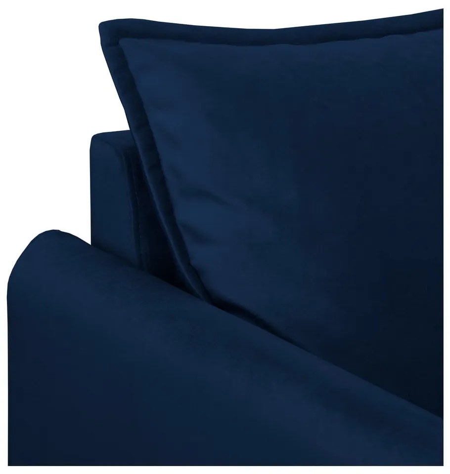 Sötétkék bársony kanapé 138 cm Juli – Ropez