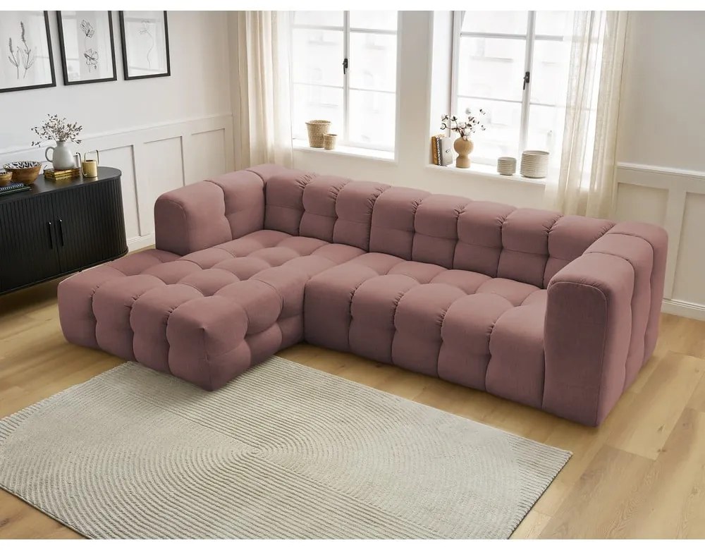 Világos rózsaszín sarokkanapé Cloud – Bobochic Paris