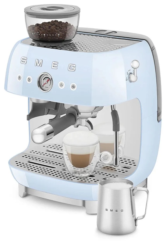 SMEG 50-es retro stílusú EGF03 karos kávéfőző kávédarálóval 2 csésze fekete - Smeg