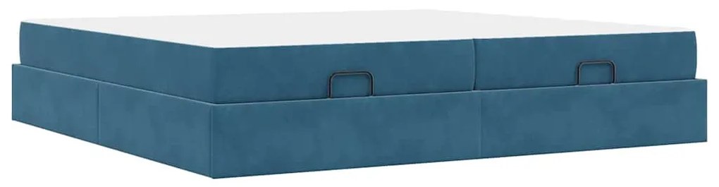 Ágykeret Kék 200 x 200 cm Bársony