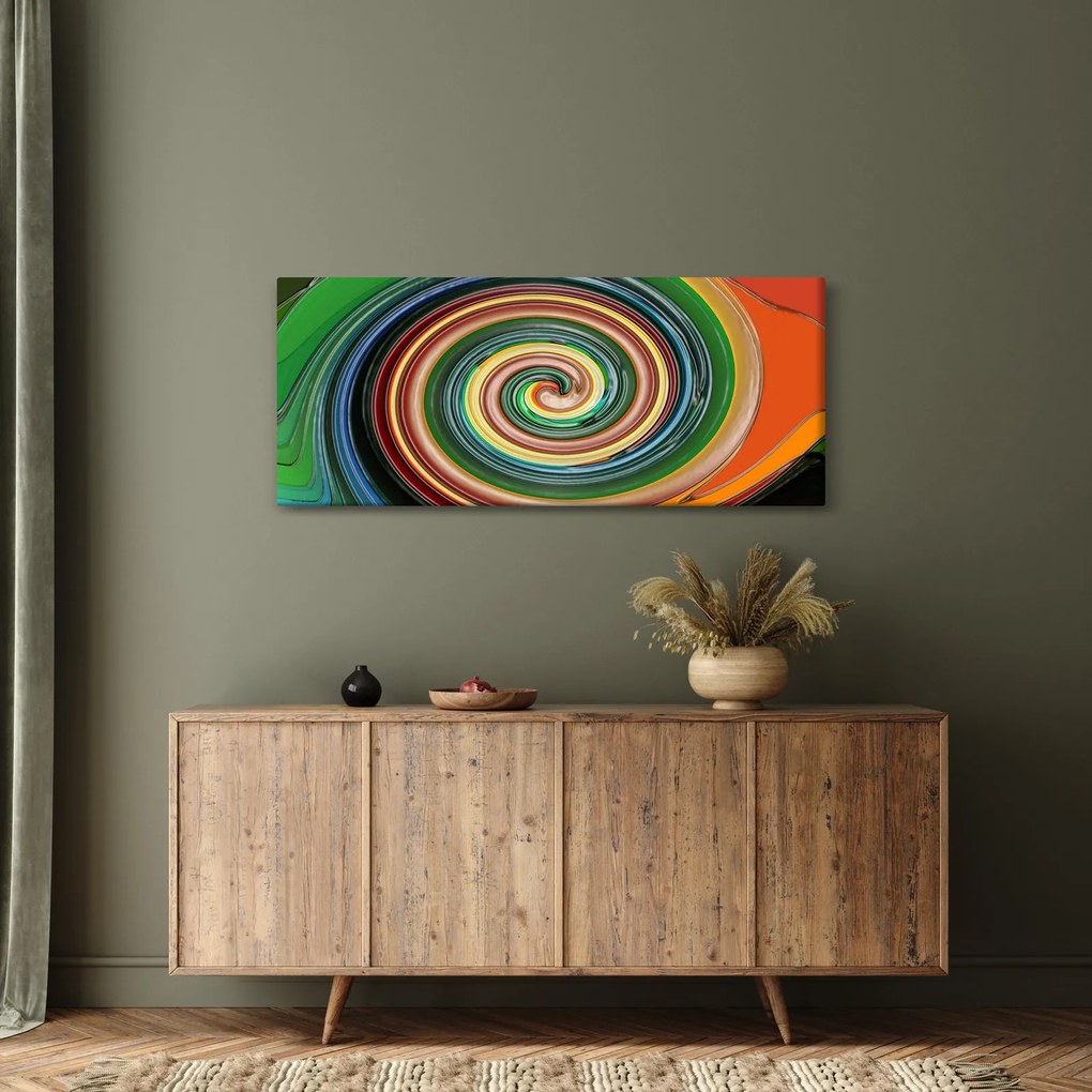 Absztrakt kép - színes spirál (120x50 cm)