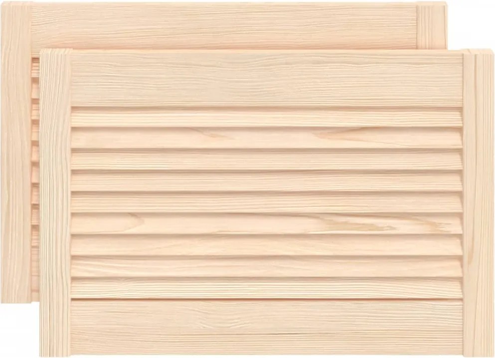 vidaXL 2 db tömör fenyőfa lamellás szekrényajtó 39,5 x 59,4 cm