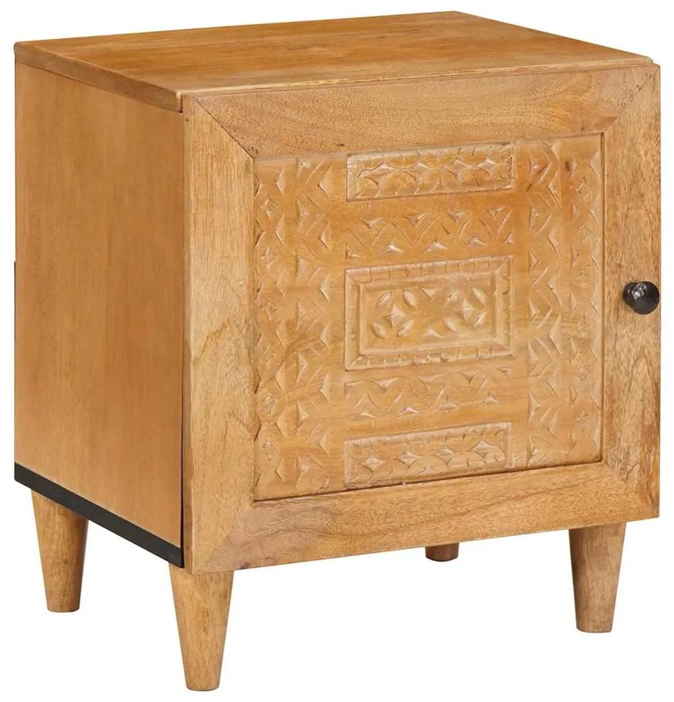 Éjjeli asztal 2 pcs Világosbarna 40 x 33 x 46 cm tömör mangófa