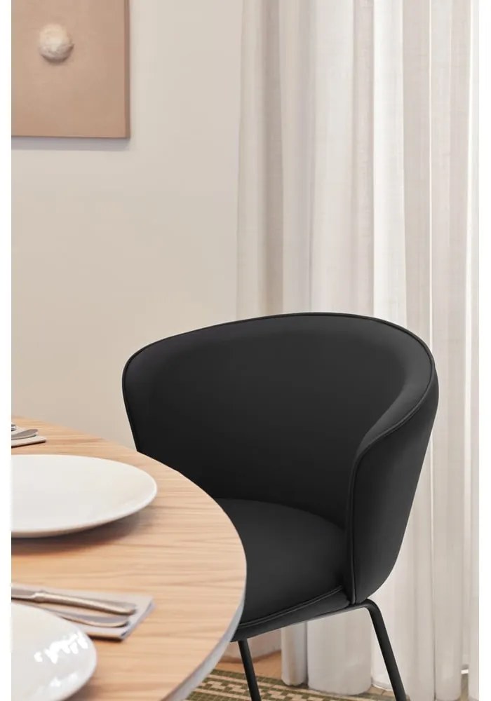 Fekete kárpitozott étkezőfotel szett 2 db-os Add – Teulat